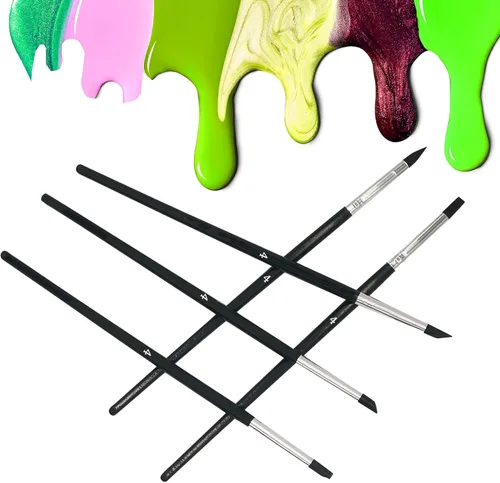 Sdanart Pinceles profesionales de punta de goma de silicona, 5 pinceles de pintura de silicona, pinceles de moldeador de color de silicona, pincel
