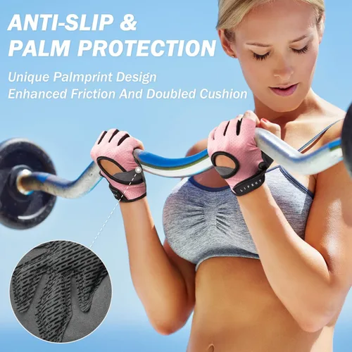 Miniatura 4 de LIFECT Freedom - Guantes de entrenamiento para levantamiento de pesas que cubre los nudillos, guantes cortos sin dedos con dorso curvo abierto