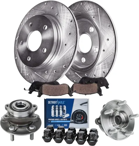 Miniatura 11 de Detroit Axle - Kit de frenos para Acura TSX 2009-2010 Honda Accord 2008-2011 Rotores de freno perforados y ranurados Pastillas de freno de cerámica