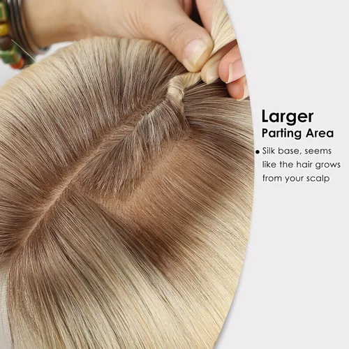 Miniatura 7 de HAIRCUBE Pelucas de cabello humano 100% con flequillo, densidad 150%, base de seda, clip en la parte superior, pelucas de cabello superior
