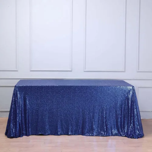 Miniatura 7 de Tableclothsfactory Luxury Collection Duchess - Mantel rectangular de lentejuelas, 60 x 126 pulgadas, color plateado