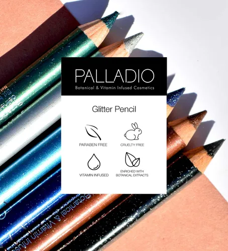 Miniatura 7 de Palladio Lápiz delineador de ojos con purpurina, cosmético cremoso duradero, delineador de ojos brillante, punta suave como la mantequilla, lápiz