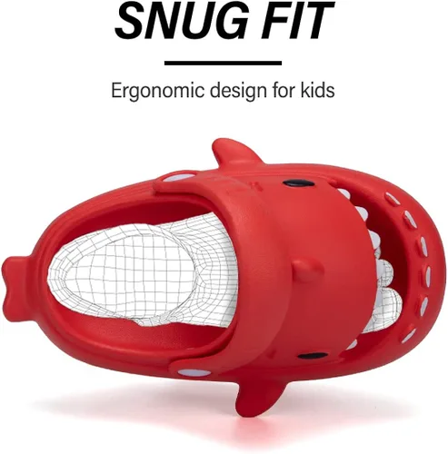 Miniatura 5 de GUUMOR Sandalias de tiburón para niños, pantuflas de tiburón para niños y niñas, sandalias de almohada con suela gruesa, suaves y antideslizantes