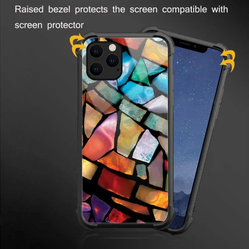 Miniatura 3 de ZHEGAILIAN Funda compatible con iPhone 11, fundas de cristal de color caballo de baile, parte trasera de vidrio templado+funda protectora