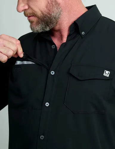 Miniatura 3 de HUK Tide Point - Camisa de manga corta con botones para hombre