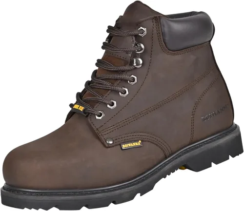 Botas de Trabajo para Hombre, con Punta de Acero, de Cuero, Resistente al Aceite, Antideslizante y al Calor, Botas de Seguridad Industriales y de