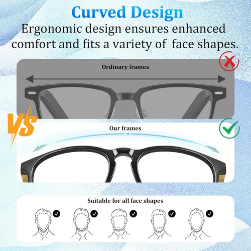 Miniatura 8 de Lentes inteligentes AI con GPT de chat, gafas Bluetooth con traductor de 164 idiomas, asistente de IA y asistente de reuniones, reproducción