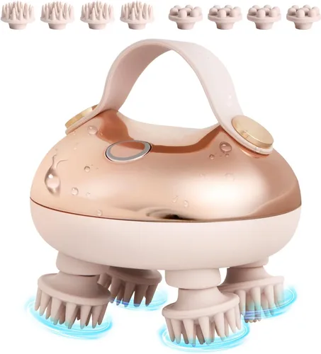 Miniatura 7 de arboleaf Masajeador eléctrico para el cuero cabelludo, masajeador de cabeza portátil para relajar el estrés del cuero cabelludo, impermeable, 6 en 1