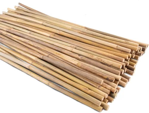 50 unidades de estacas de jardín, 0.32"/16 pulgadas de palos de bambú, estacas naturales para plantas de interior y exterior, postes para tomates,