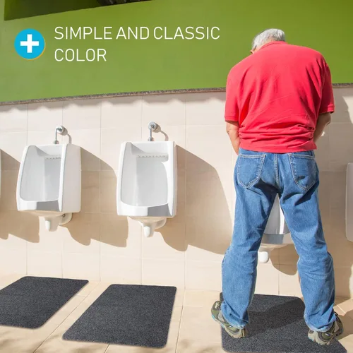 Miniatura 6 de Nuanchu Paquete de 6 tapetes de urinario para hombre, tapetes comerciales para baño, antideslizantes, absorción de agua, inodoro, lavables a granel