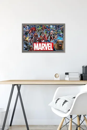 Miniatura 6 de Trends International Marvel Comics - Póster de pared de héroes del universo Marvel, 14.725 x 22.375 pulgadas, versión enmarcada de madera de granero