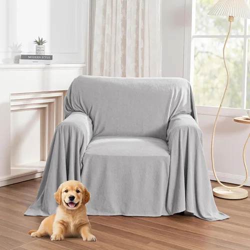 Miniatura 16 de MYSKY HOME Fundas Negras para Sofá Seccional, Fundas de Sofá para Sofá de Dos Plazas, Fundas de Sofá para Perros, Funda de Sofá Lavable, Manta Funda