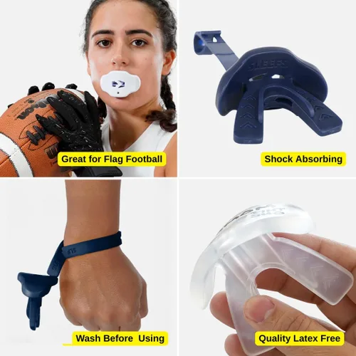 Miniatura 6 de Protector de labios de fútbol – Boquilla con correa – Protección completa, jóvenes y adultos – Sleefs