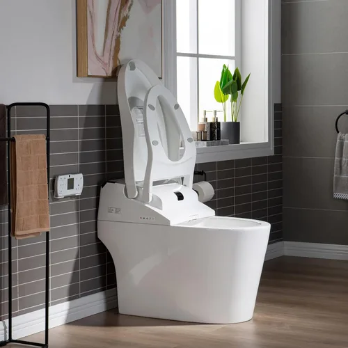 Miniatura 16 de WOODBRIDGE B0960S - Inodoro de descarga automática, apertura y cierre automáticos, inodoro de descarga única de 1.28 GPF con asiento inteligente