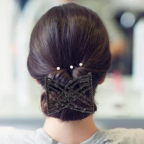 Miniatura 7 de NICENEEDED 4 peines mágicos para el cabello, pinzas elásticas con cuentas dobles para cabello rizado, grueso y fino, perlas, horquillas