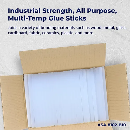 Miniatura 3 de ASA 5/8" x 10" de largo. Barras de pegamento termofusible transparente. Para todo propósito. Alta temperatura, bueno para juguete, adorno, plástico