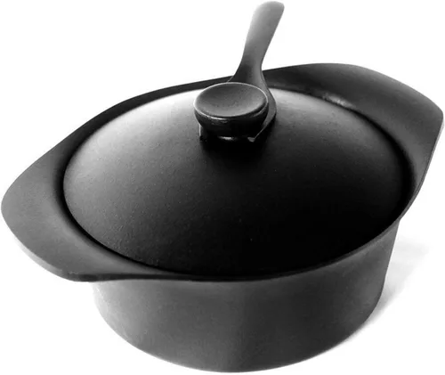 Miniatura 10 de Sori Yanagi Nanbu - Sartén de aceite con diseño simple y alta practicidad, fabricada en Japón, tapa de hierro y mango incluidos, compatible