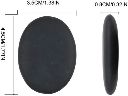 Miniatura 3 de Juego de 12 piedras de masaje calientes pequeñas, piedra calentada de basalto de lava natural para masaje de spa, color negro, 1.18 x 1.57 pulgadas