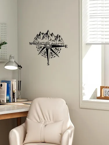 Miniatura 8 de Resama Brújula de Metal en Rosa para Decoración de Pared Aventuras por Todas Partes - Arte de Pared Náutica y Montaña para Colgar en la Sala