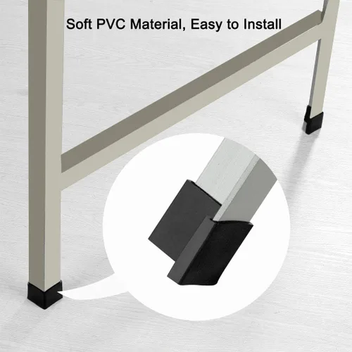 Miniatura 6 de uxcell 0.984 x 0.984 in Ángulo de hierro almohadillas de pie en forma de L muebles de plástico para muebles de escritorio tapas de patas cubiertas