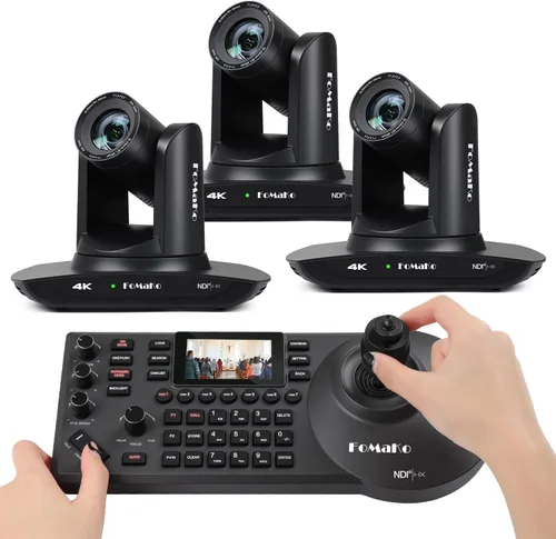 Miniatura 11 de FoMaKo Cámara PTZ HDMI K20UH 4K con seguimiento automático AI (Gen 3), certificado NDI HX3, zoom óptico 20X, USB 3.0/LAN, cámara PTZ 4K para Negro
