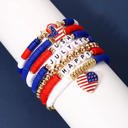 Miniatura 113 de Surfer Heishi - Pulseras apilables para mujer, apilables, de vinilo arcoíris, disco de arcilla, pulseras elásticas para la amistad, joyería bohemia
