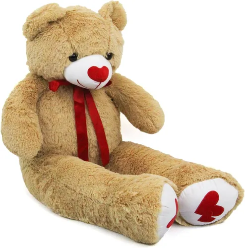 Miniatura 2 de Oso de peluche gigante de 43.3 pulgadas con almohada de corazón suave, animal de peluche, regalo del día de San Valentín (azul, 43.3 pulgadas)