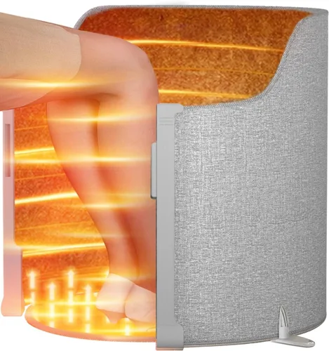Calentador eléctrico para debajo del escritorio, calentador de pies eléctrico para oficina y hogar, calentador de pies portátil silencioso con Gris
