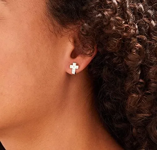 Miniatura 4 de Alex and Ani - Pendientes de tuerca para mujer cristales y perlas acabado rafaeliano poste trasero juego de regalo