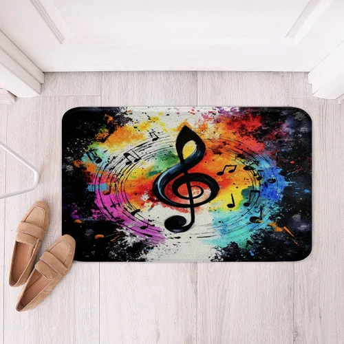 Miniatura 9 de Alfombras de baño de bailarina para niños, diseño de estrellas y corazones con notas musicales, decoración de habitación de niñas y mujeres