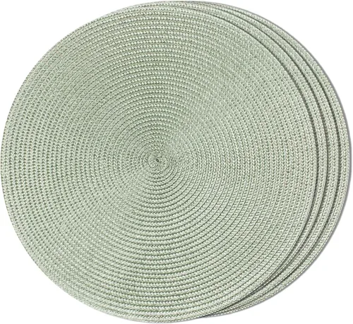 Miniatura 71 de FunWheat Juego de 6 manteles individuales redondos trenzados para mesas de comedor, tejidos, lavables, antideslizantes, de 15 pulgadas
