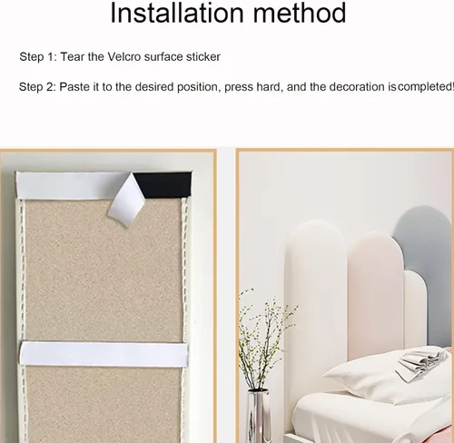 Miniatura 7 de Paneles de pared tapizados, almohadillas suaves para cojín de pared para dormitorio, decoración de pared, cabecera anticolisión, panel de protección