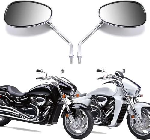 Miniatura 8 de Espejos retrovisores negros de 10 mm para manillar de motocicleta, compatibles con Honda, Kawasaki, Suzuki, scooter de crucero (negro)