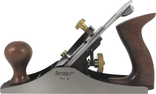 Taytools 469614 Plano de mano de banco alisador #4, suela de 9-3/4 pulgadas, cuerpo fundido dúctil, lados y parte inferior solapados, hoja RHC