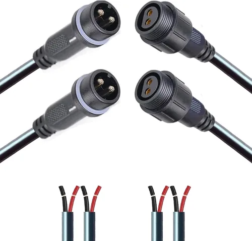 Miniatura 7 de Conector LED impermeable de 2 pines con conector macho hembra de 2 cables pesados, con cable de extensión pesado de 12 AWG de 25CM IP68, para barco