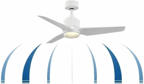 Miniatura 4 de TriAire Custom - Ventilador de techo de 3 aspas, 12.42 pulgadas de alto y 44 pulgadas de ancho, acabado blanco mate, color nogal oscuro Blanco
