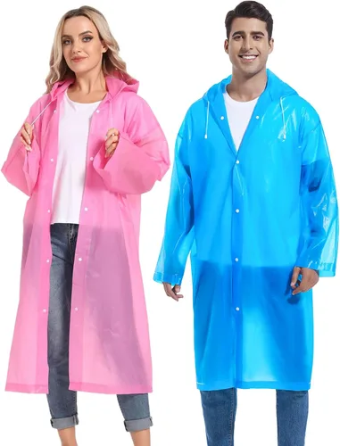 Miniatura 31 de 2 abrigos de lluvia de Borogo para adultos, chaquetas de lluvia reutilizables para hombres y mujeres