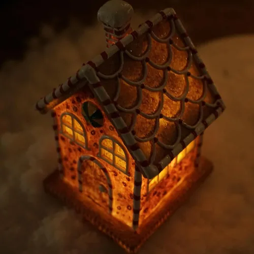 Miniatura 9 de Adornos de figura abstracta de la casa de campo de jengibre sintético, resina luminiscente moderna para el hogar, sala de estar, estantería