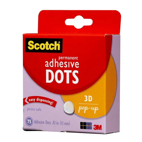 Miniatura 3 de Scotch Puntos adhesivos, permanentes, 75 unidades, ideales para hacer tarjetas y álbumes de recortes (010-75PU)