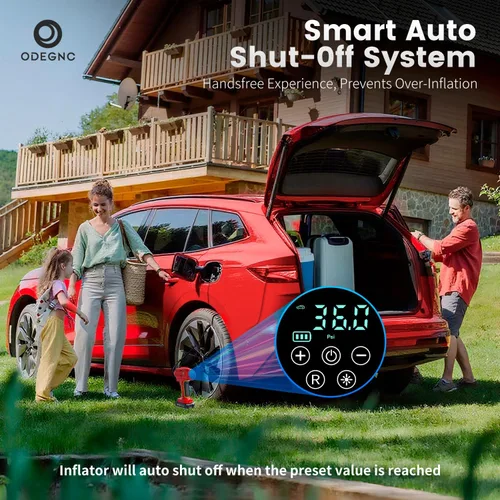 Miniatura 8 de Compresor de aire inalámbrico 160PSI Inflador de neumáticos portátil con batería de 10000 mAh y sistema de alimentación dual - 2 veces más rápido