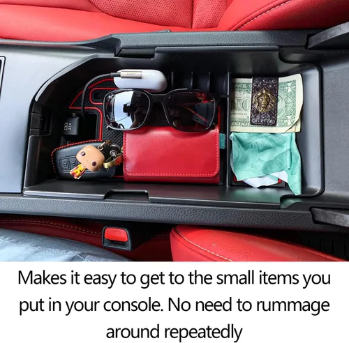 Miniatura 3 de EDBETOS Bandeja Organizadora de Consola Central Compatible con Toyota Camry XLE XSE 2018-2024 y Camry LE SE 2020-2023 2024 Accesorios Caja de Rojo