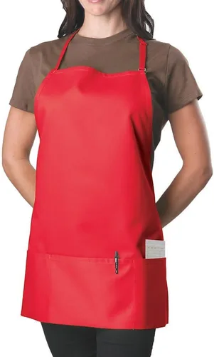 Miniatura 14 de Delantal con parte superior ajustable, 3 bolsillos, Negro