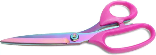 Miniatura 3 de Tijeras de costura para zurdos de 9 pulgadas para corte de tela, tijeras profesionales afiladas de alta resistencia con revestimiento de titanio