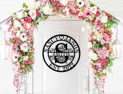 Miniatura 4 de Regalos de Boda para Parejas 2025, Letreros de Nombre Personalizados de Metal, Letreros de Nombre Personalizados, Letrero de Apellido Familiar