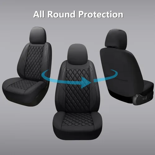 Miniatura 2 de Fundas de asiento de coche de piel premium, juego de dos piezas para la parte delantera, ajuste universal para coches, camiones y SUV, funda