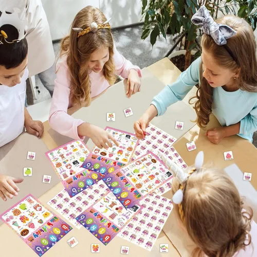 Miniatura 3 de Juego de bingo de cumpleaños, 24 jugadores, fiesta de cumpleaños, juegos de bingo de cumpleaños, tarjetas de bingo de feliz cumpleaños, tarjetas
