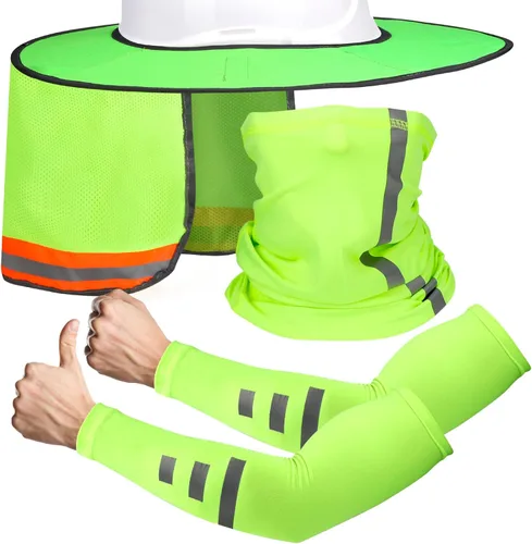 Parasol de sombrero duro con visera de ala completa, protege tu cuello del sol, accesorios de construcción para hombres para sombreros duros,