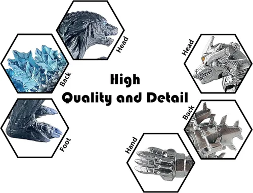 Miniatura 3 de TwCare Juego de 2 figuras de acción Mecha Godzilla Earth MechaGodzilla Kiryu, figuras de acción del universo Kaiju King of the Monsters Movable