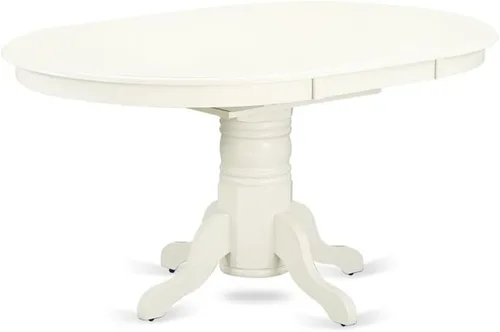 Miniatura 7 de East West Furniture AAVT-BLK-TP mesa de comedor Avon para la cocina - una mesa ovalada de madera maciza con hoja de mariposa y base de pedestal