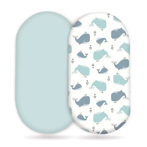 Miniatura 31 de GRSSDER Juego de 2 sábanas ajustables elásticas ultra suaves para moisés, ajuste universal para moisés, colchón rectangular ovalado, elegantes Marrón